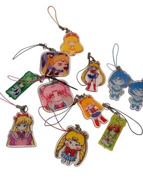 Sailor Moon Acrylic Bag Charm Keychain Lot Bundle